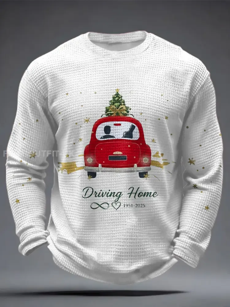 Men’s The Road Man Music Lover Printed Waffle Tops