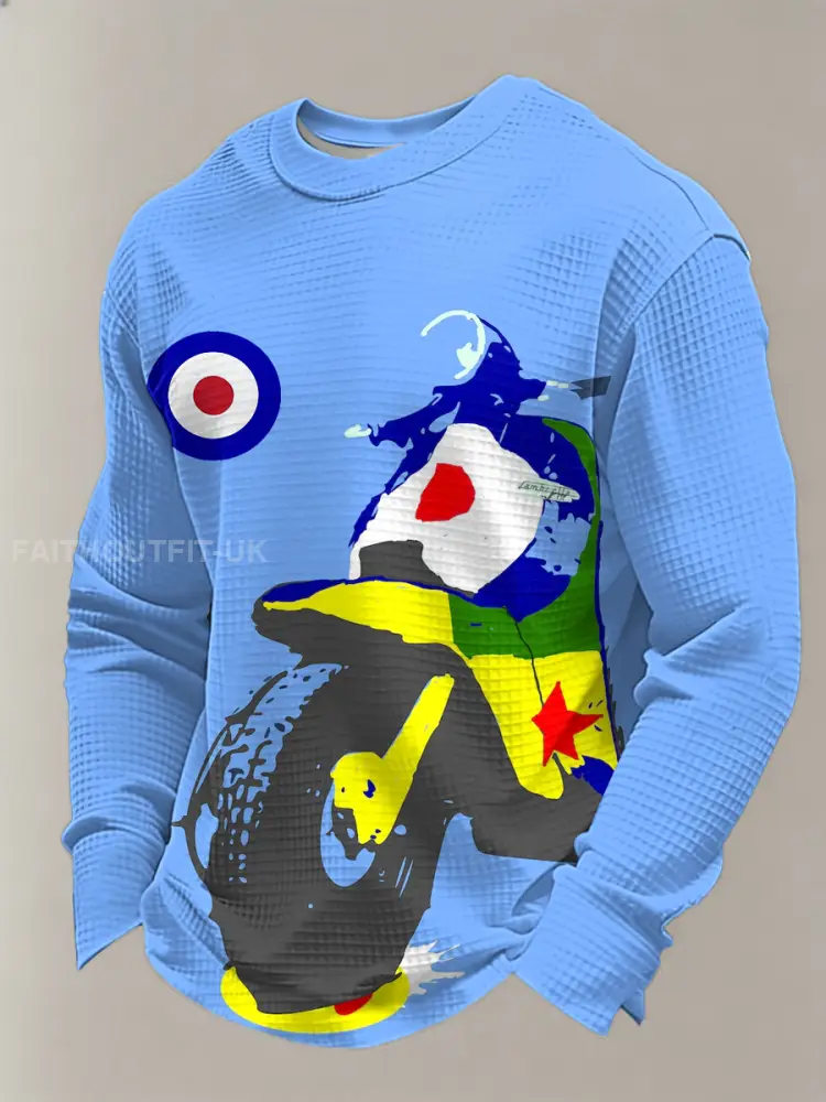 Men’s UK Mods Music Lover Waffle Long Sleeve Top