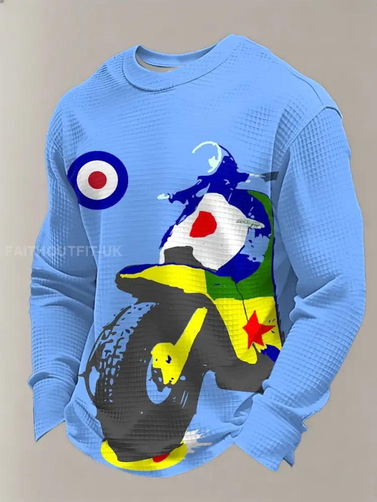 Men’s UK Mods Music Lover Waffle Long Sleeve Top