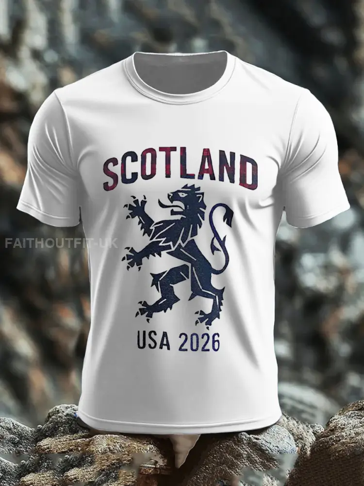 Men’s Scotland Football Lover Tartan Army Printed T-shirt
