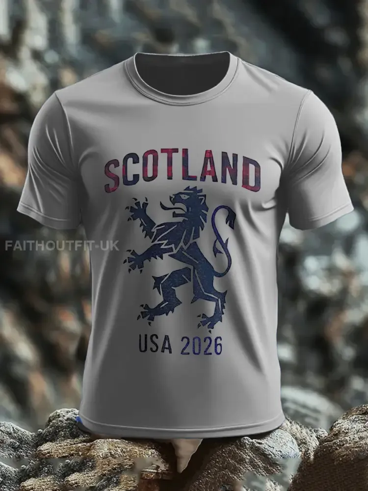 Men’s Scotland Football Lover Tartan Army Printed T-shirt