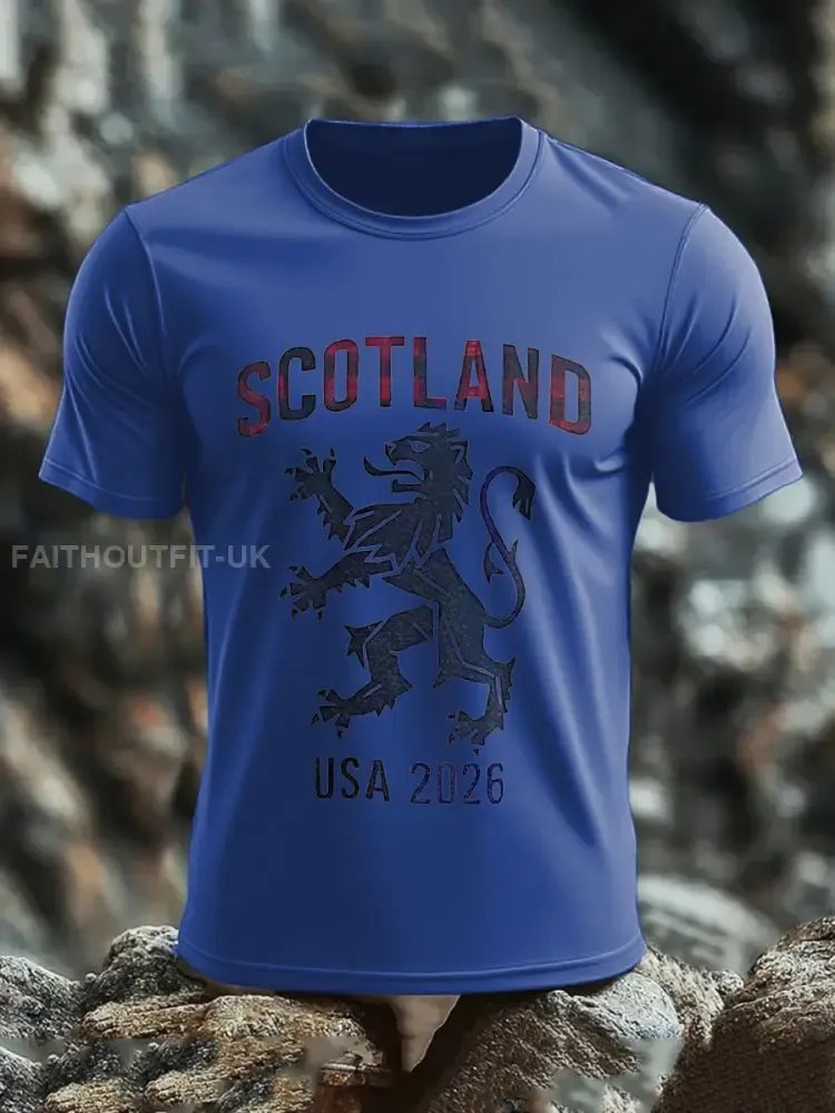 Men’s Scotland Football Lover Tartan Army Printed T-shirt