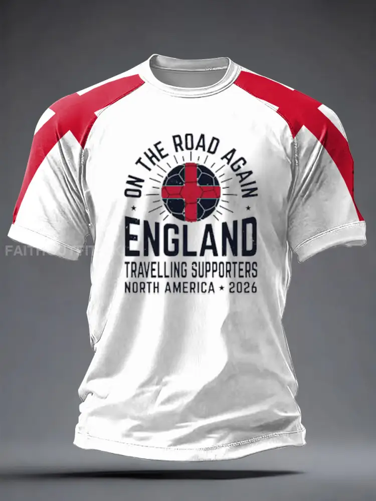 Men’s UK Football Lover 2026 England Printed short sleeve t-shirt
