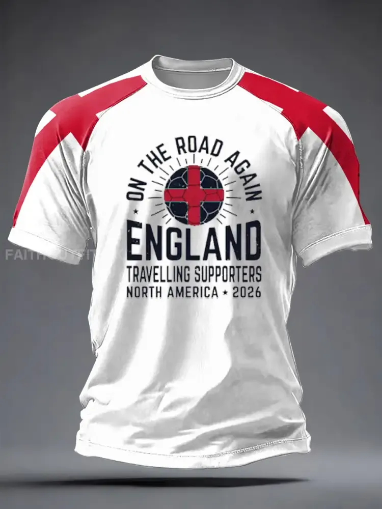 Men’s UK Football Lover 2026 England Printed short sleeve t-shirt