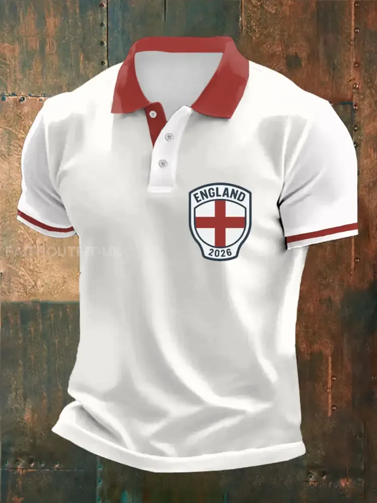 Men’s UK Football Lover 2026 England Printed polo shirt