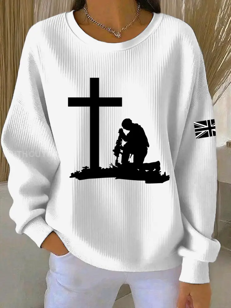 Women’s Remembrance Day Print Casual Sweatshirt