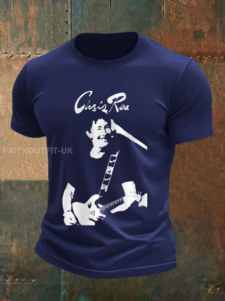 Men’s Retro Rock Star Print Commemorative Tee