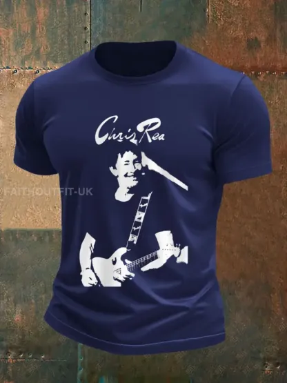 Men’s Retro Rock Star Print Commemorative Tee