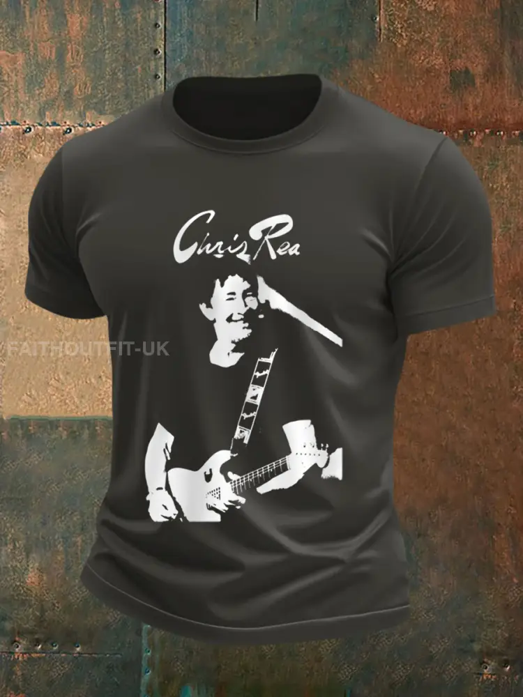 Men’s Retro Rock Star Print Commemorative Tee