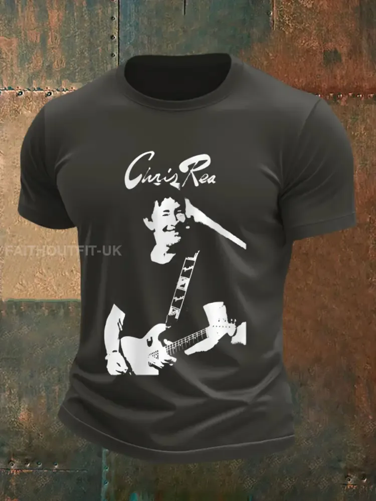 Men’s Retro Rock Star Print Commemorative Tee