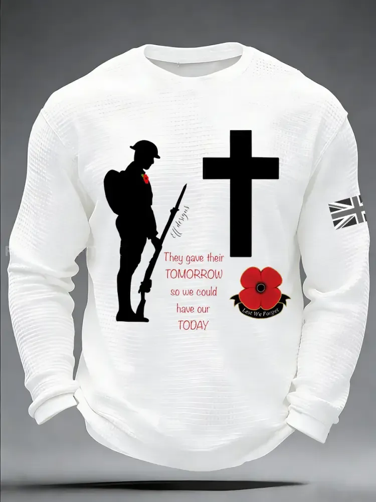 Men’s Remembrance Day Printed Commemorative Long-Sleeve T-Shirt