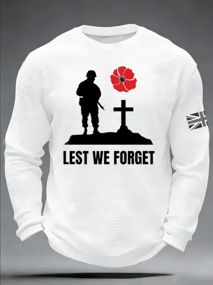Men’s Remembrance Day Printed Commemorative Long-Sleeve T-Shirt
