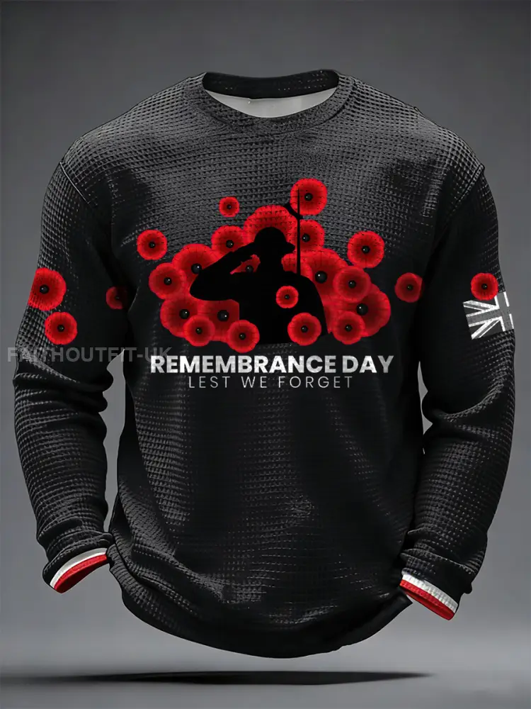 Men’s Remembrance Day Printed Commemorative Long-Sleeve T-Shirt