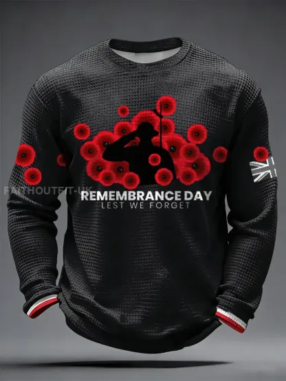 Men’s Remembrance Day Printed Commemorative Long-Sleeve T-Shirt