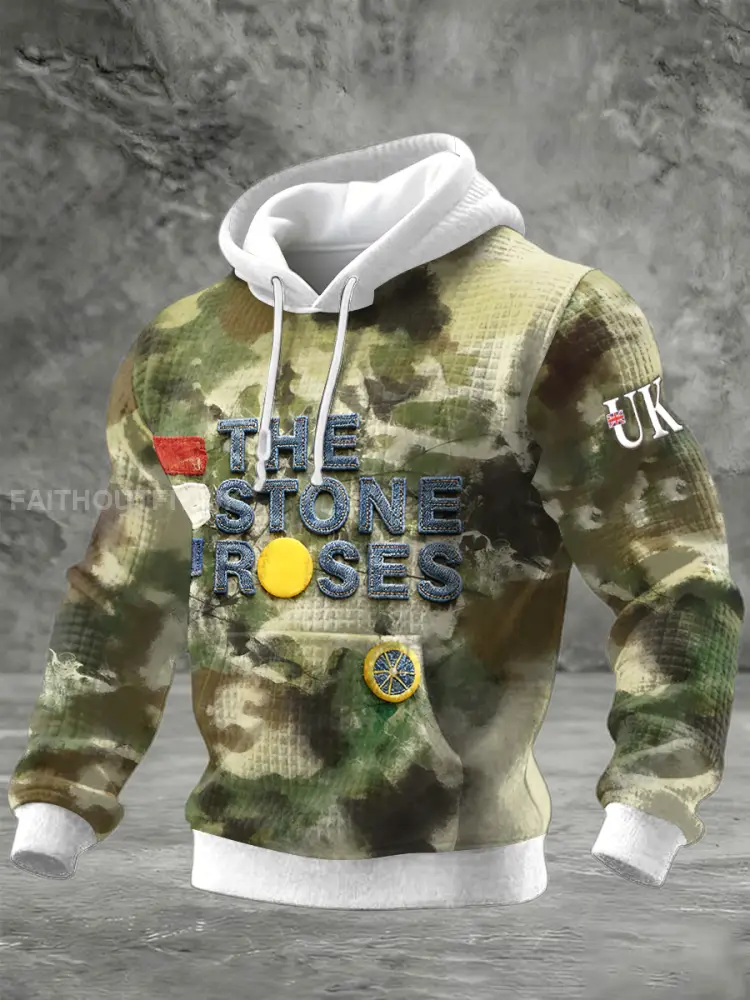 Men’s British The Stone Rose Camouflage Hooded Sweatshirt