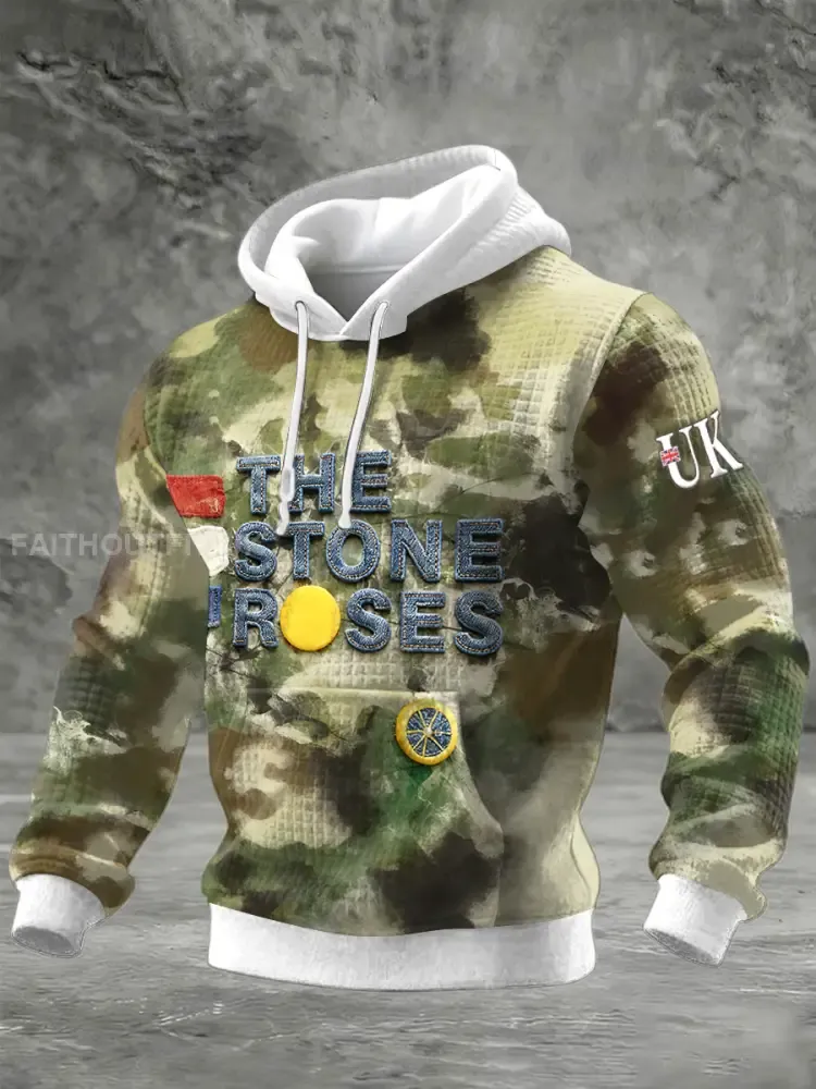 Men’s British The Stone Rose Camouflage Hooded Sweatshirt