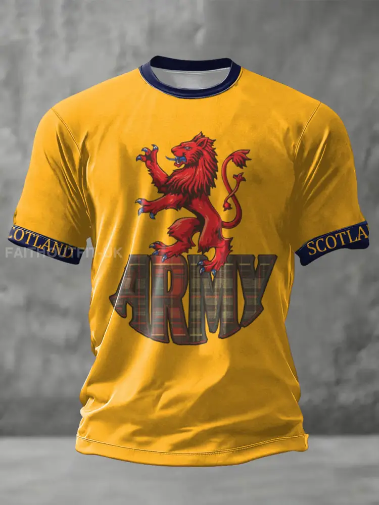 Unisex Scotland Football Lover Tartan Army Printed T-shirt