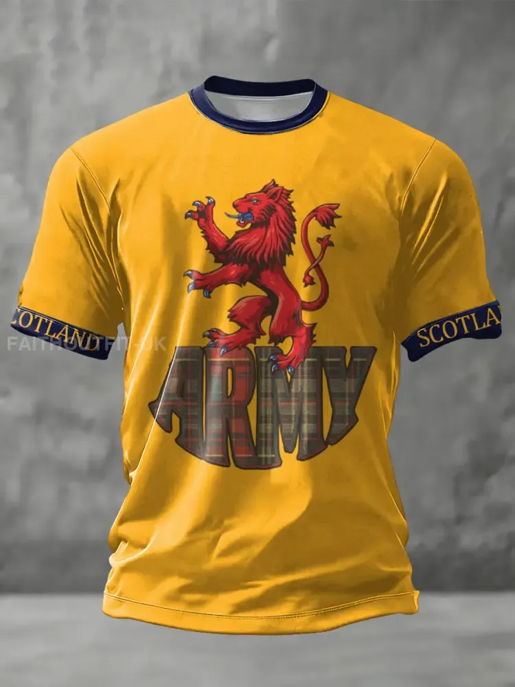 Unisex Scotland Football Lover Tartan Army Printed T-shirt