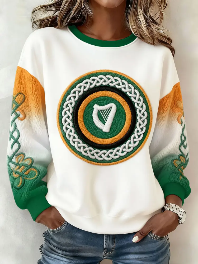 Women’s St.Partrick’s Day Irish Mods Music Lover Printed Sweatshirt