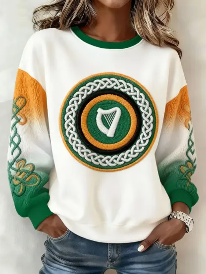 Women’s St.Partrick’s Day Irish Mods Music Lover Printed Sweatshirt