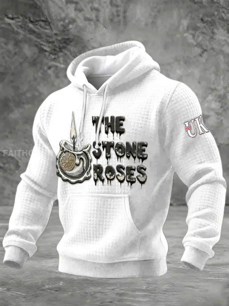 Men’s British The Stone Rose White Design Printed Sweatshirt