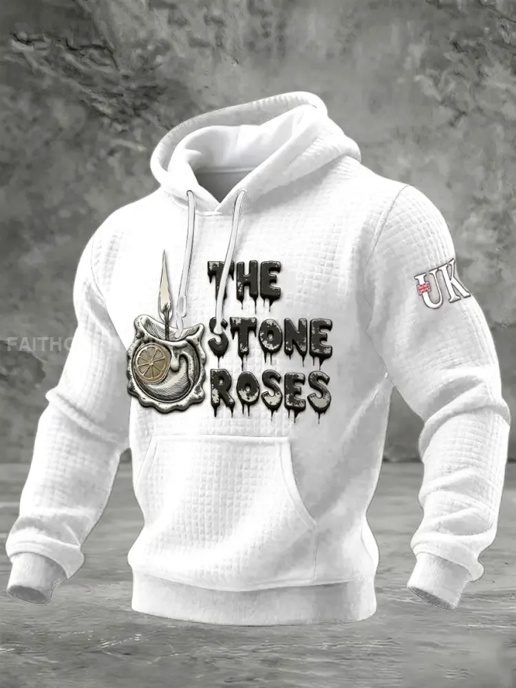 Men’s British The Stone Rose White Design Printed Sweatshirt