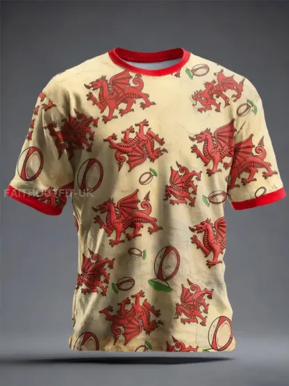 Unisex Wales Rugby Lover CYMRU Printed T-shirt