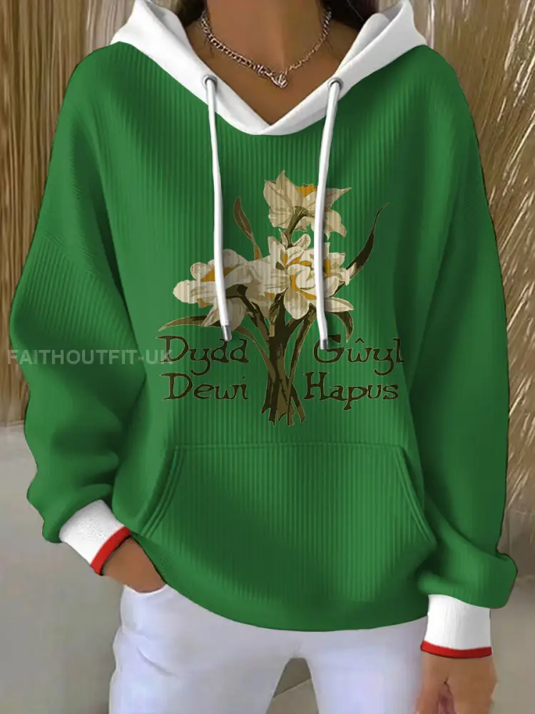 Women’s St David’s Day Wales Proud Printed Hoodie