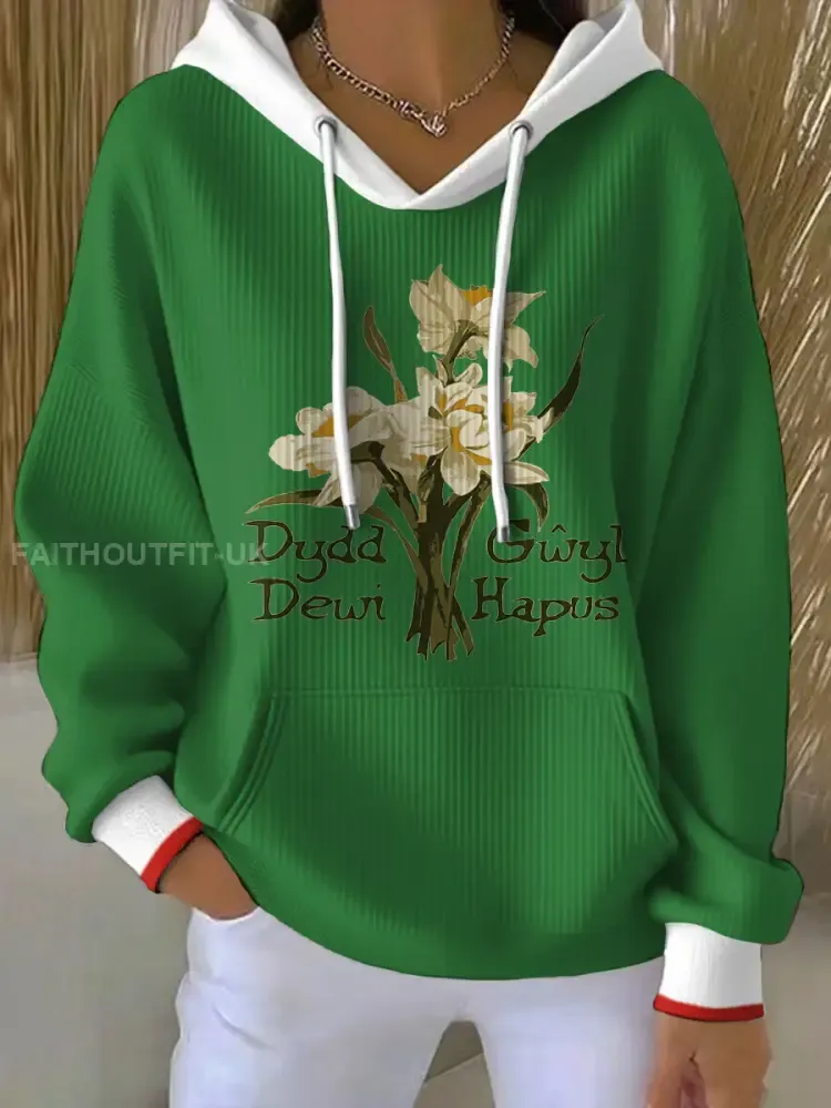 Women’s St David’s Day Wales Proud Printed Hoodie