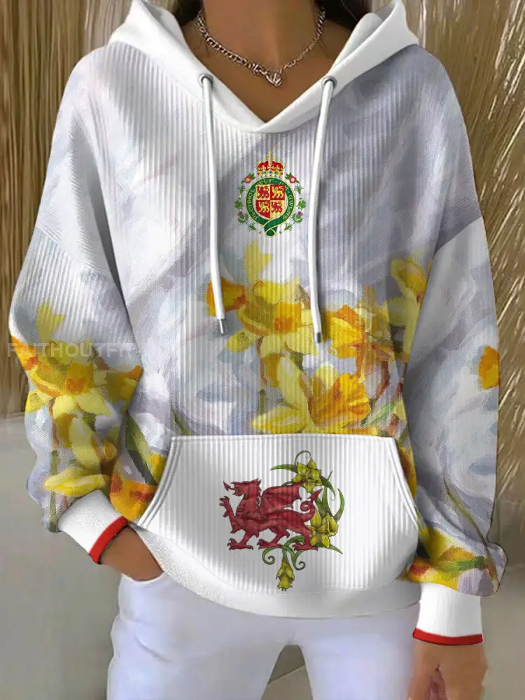 Women’s St David’s Day Wales Proud Printed Hoodie