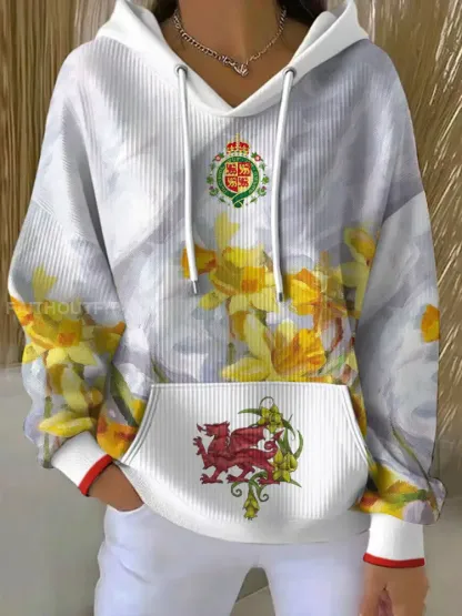 Women’s St David’s Day Wales Proud Printed Hoodie
