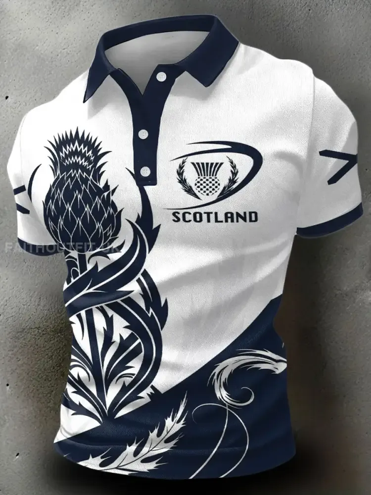 Men’s Scotland Rugby Lover Printed Casual Tops