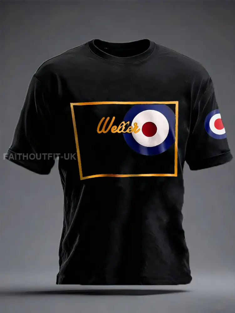 Men’s UK Mods Music Lover imitation cotton short-sleeved T-shirt
