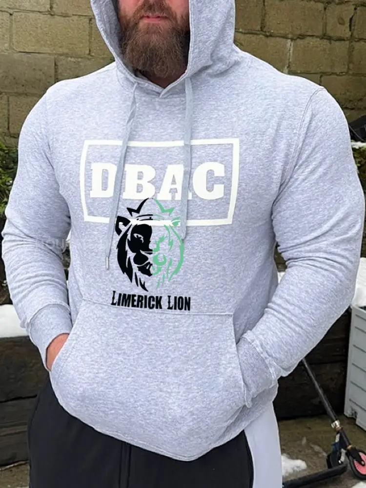Retro Limerick Lions Strongest Man DBAC Print Casual Hoodie