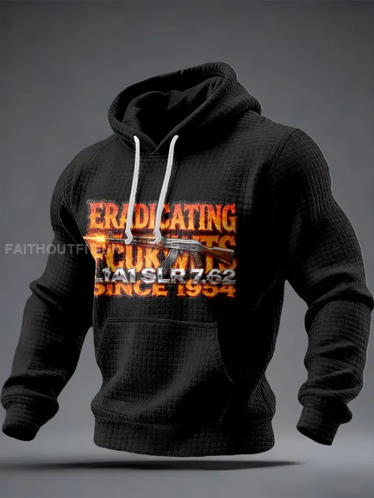 Men’s SLR Gun L1AL 7.62 Printed Checkered Cotton Hoodie