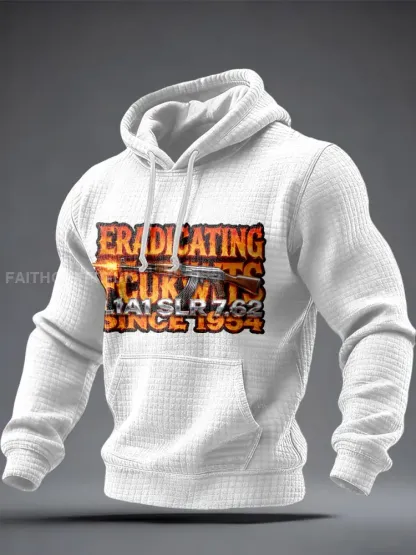 Men’s SLR Gun L1AL 7.62 Printed Checkered Cotton Hoodie
