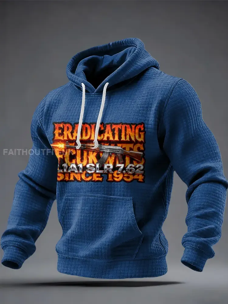 Men’s SLR Gun L1AL 7.62 Printed Checkered Cotton Hoodie