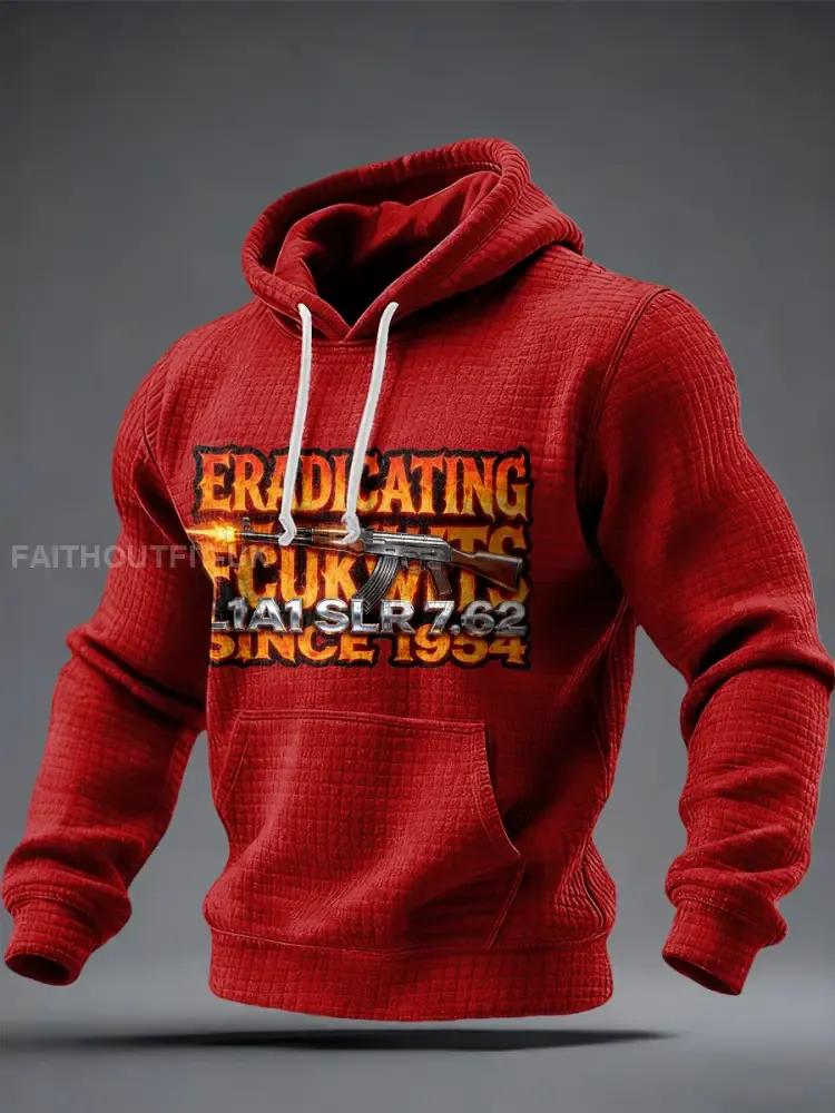 Men’s SLR Gun L1AL 7.62 Printed Checkered Cotton Hoodie