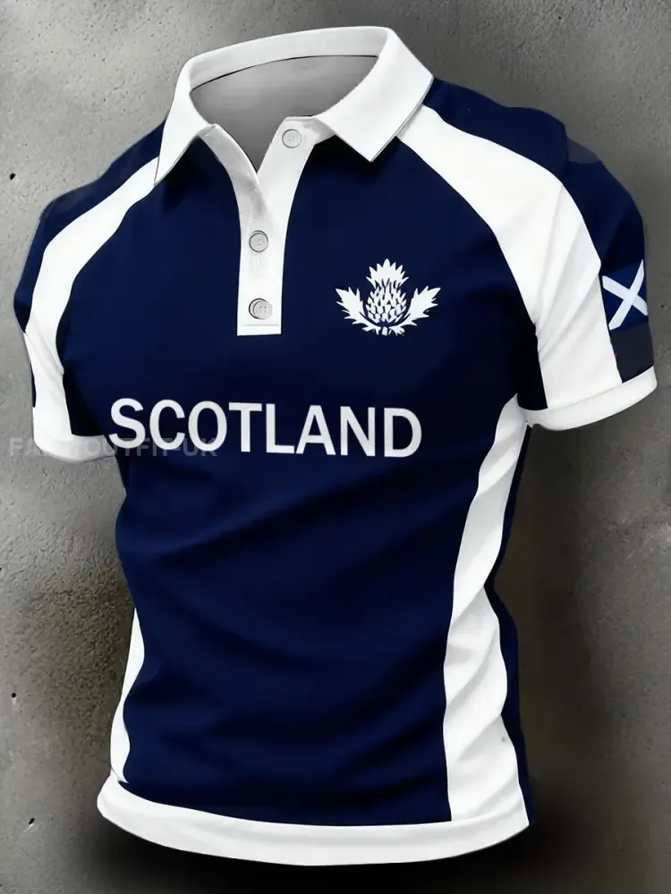 Men’s Scotland Rugby Lover Printed Casual Tops