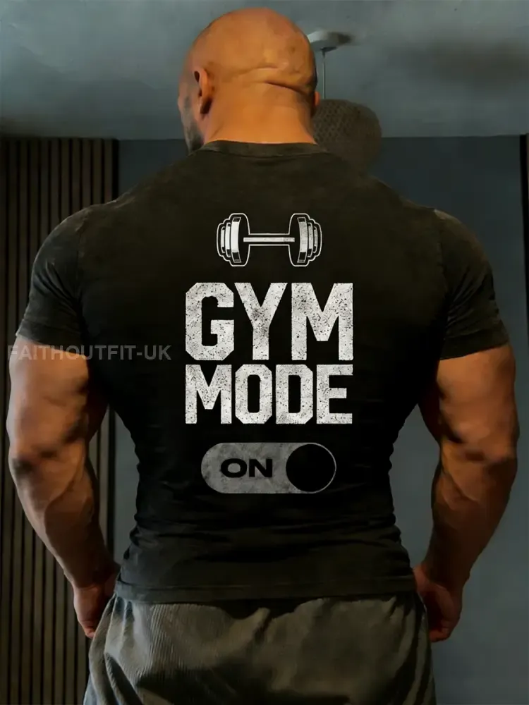 Men’s Retro Gym Mode On Casual T-Shirt