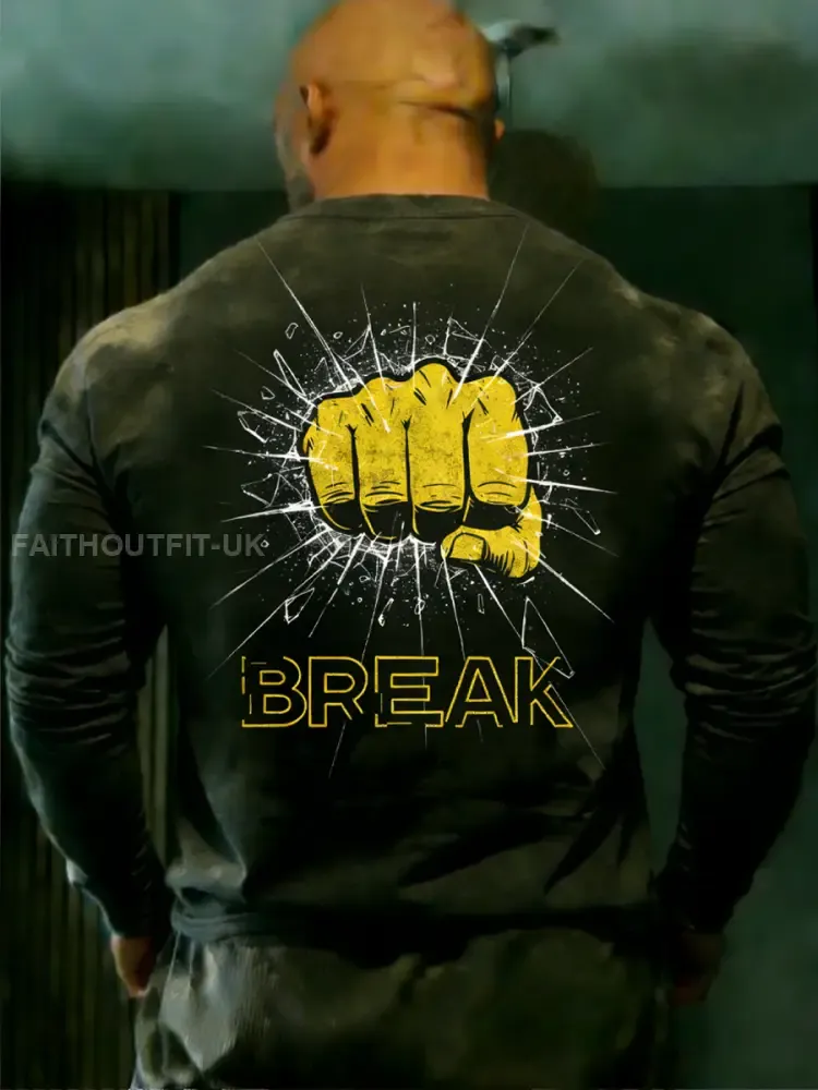 Men’s Retro Fitness BREAK Casual T-Shirt
