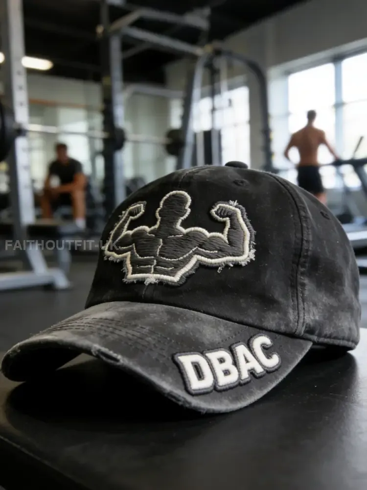 Men’s Retro Fitness Strongest Man DBAC Casual Baseball Cap - Black · 58CM