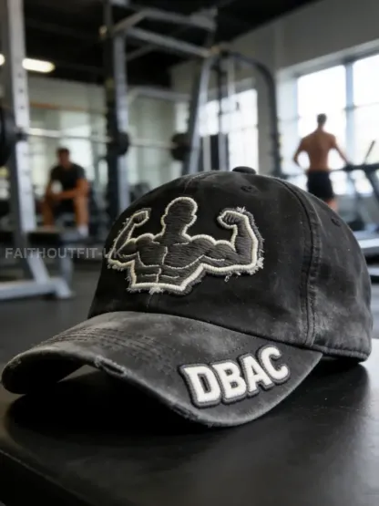 Men’s Retro Fitness Strongest Man DBAC Casual Baseball Cap - Black · 58CM