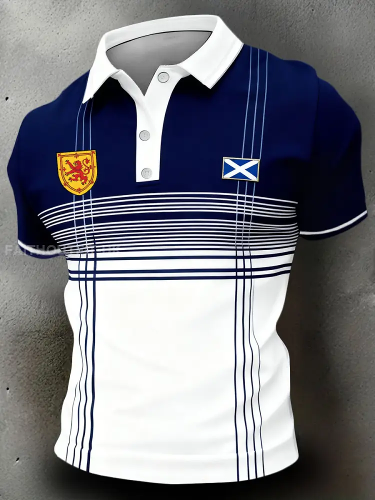 Men’s Scotland Football Lover Tartan Army Printed Casual Tops