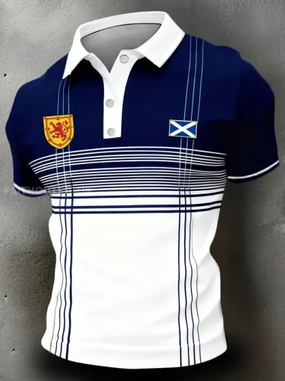 Men’s Scotland Football Lover Tartan Army Printed Casual Tops