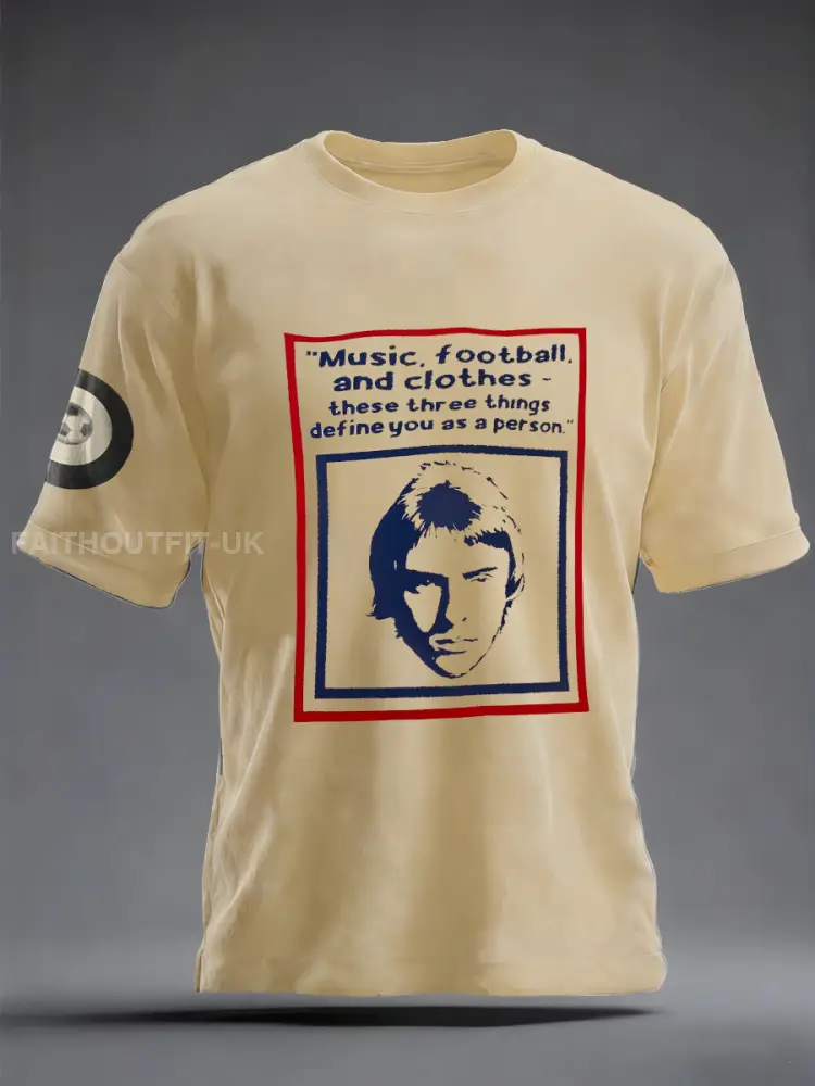 Men’s UK Mods Music Lover imitation cotton short-sleeved T-shirt