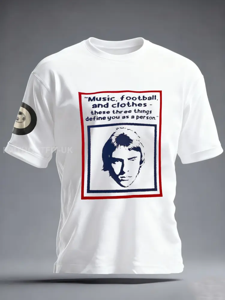 Men’s UK Mods Music Lover imitation cotton short-sleeved T-shirt