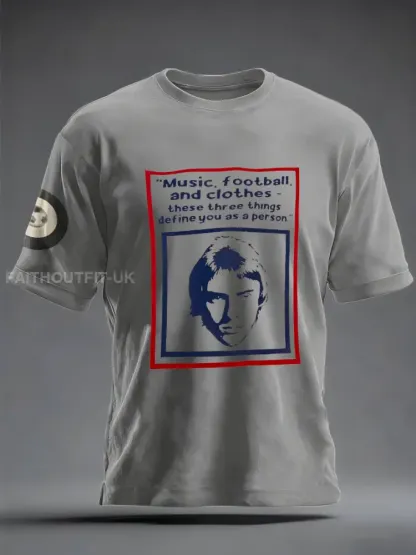 Men’s UK Mods Music Lover imitation cotton short-sleeved T-shirt