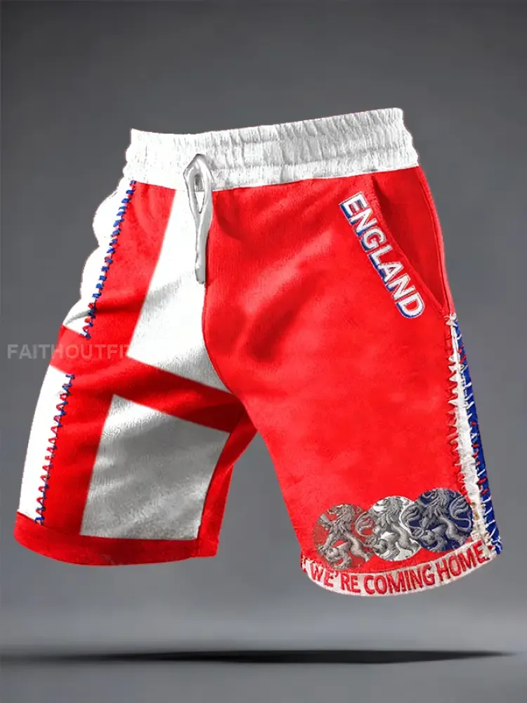 Men’s England Football Lover Lions Printed Shorts