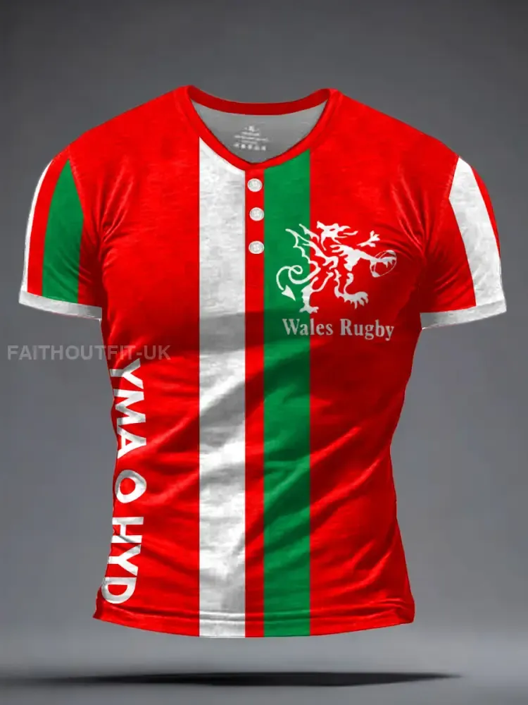 Men’s Welsh Rugby Lover Printed Tops